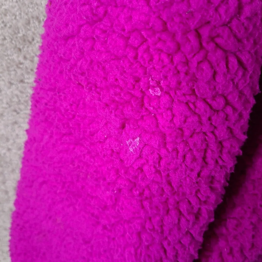 GAP Jacket Teen Girls 18-20 Pink Fuzzy Fleece‎ Zip Up Hoodie Teddy Faux Fur
